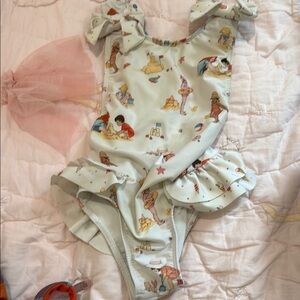 Kids Swim One Piece with Beach Print